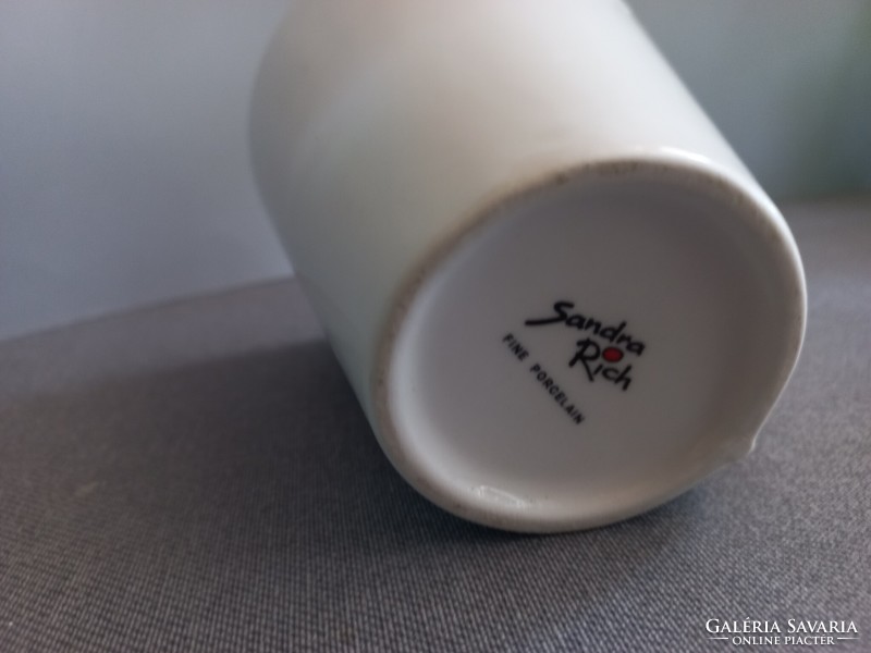Különleges formájú fehér nagyméretű (0,5 l) bögre, pohár Sandra Rich kollekció