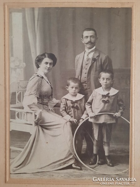 Makó, Homonnai n. Studio, large-scale antique noble family photo, cabinet photo