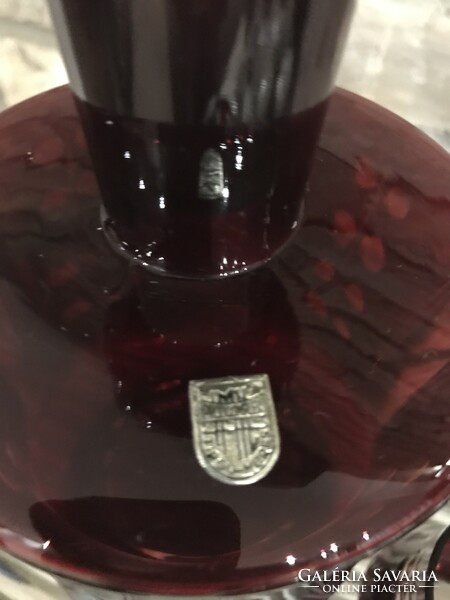 Burgundy polished liqueur crystal set