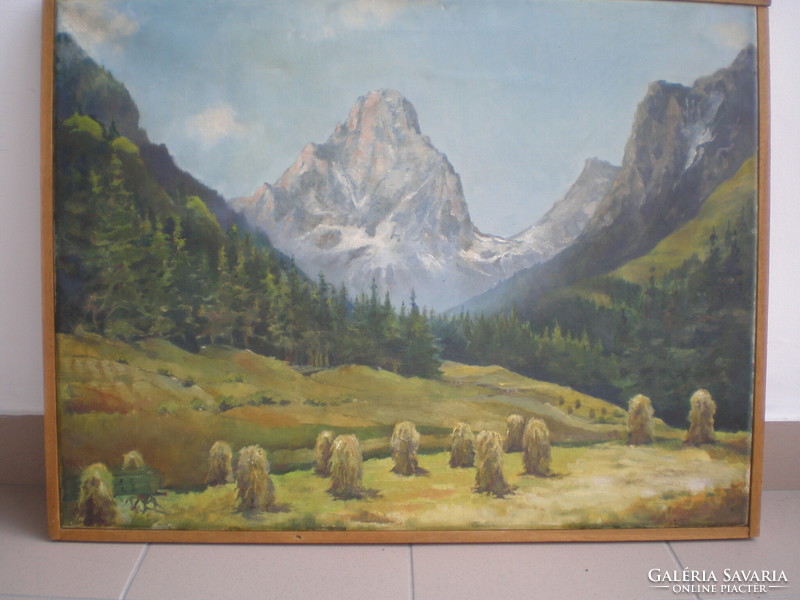 Wonderful painting, high artistic quality of the Alps