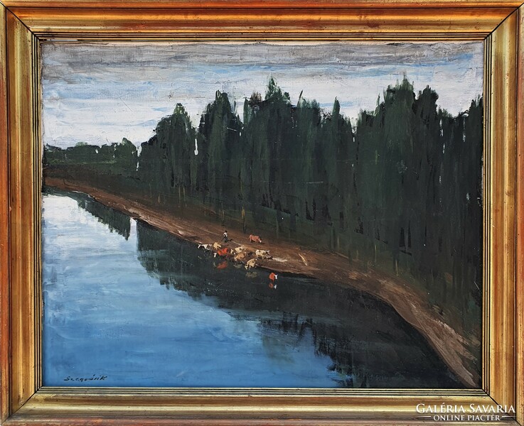 Károly Szegvár / watering on the banks of the Tisza