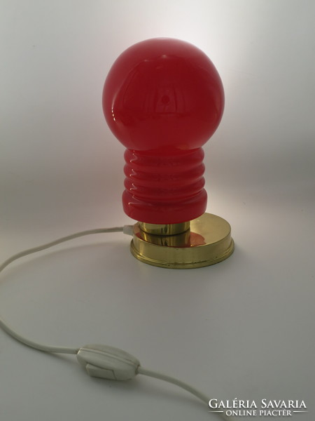 Mid-century space age piros üveg design lámpa