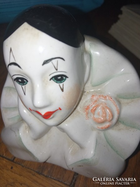 Pierrot harlequin porcelán
