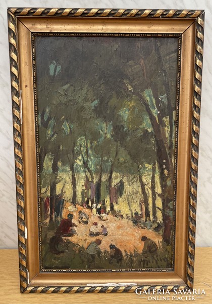 Gy.Riba János (1905-1973) Erdőben c.Impresszionista festménye