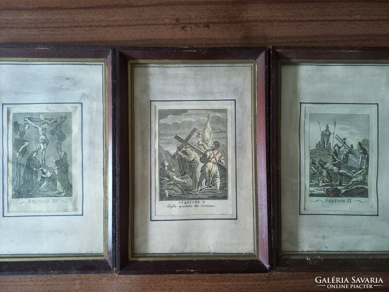 Antique church-themed etchings, 9 pieces, size 17 cmx25 cm.