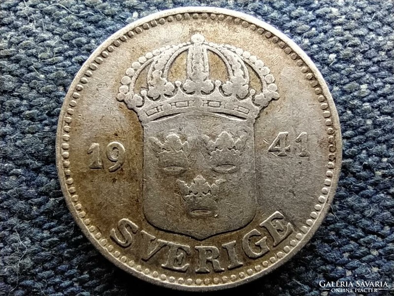 Svédország V. Gusztáv (1907-1950) .600 ezüst 25 Öre 1941 G (id66892)