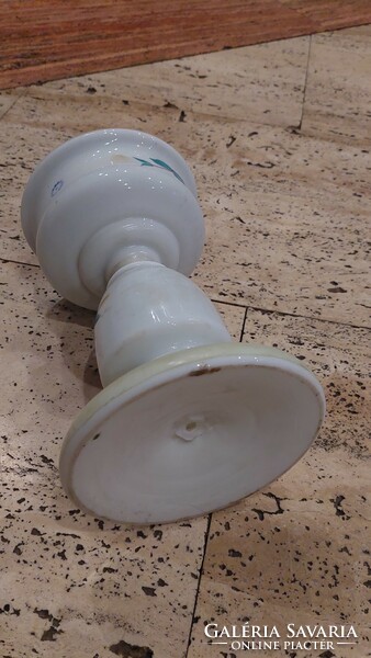 Antique blown milk glass kerosene lamp
