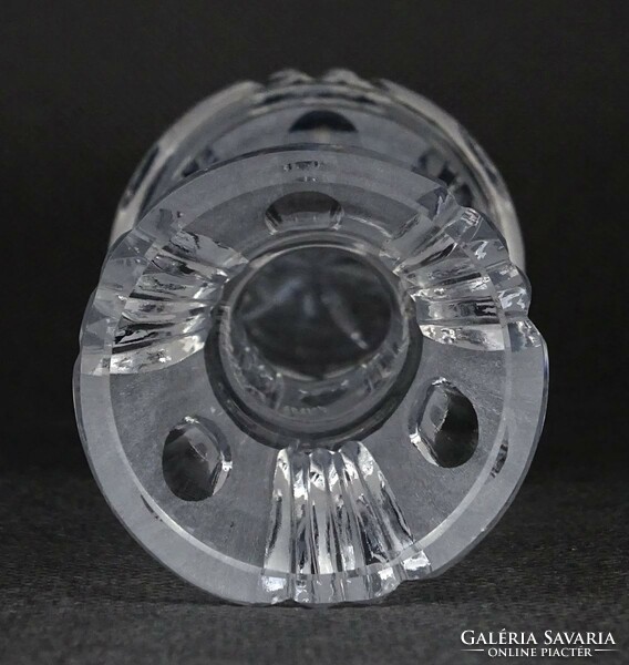 1O211 Régi maratott skandináv üveg váza szálváza 15 cm