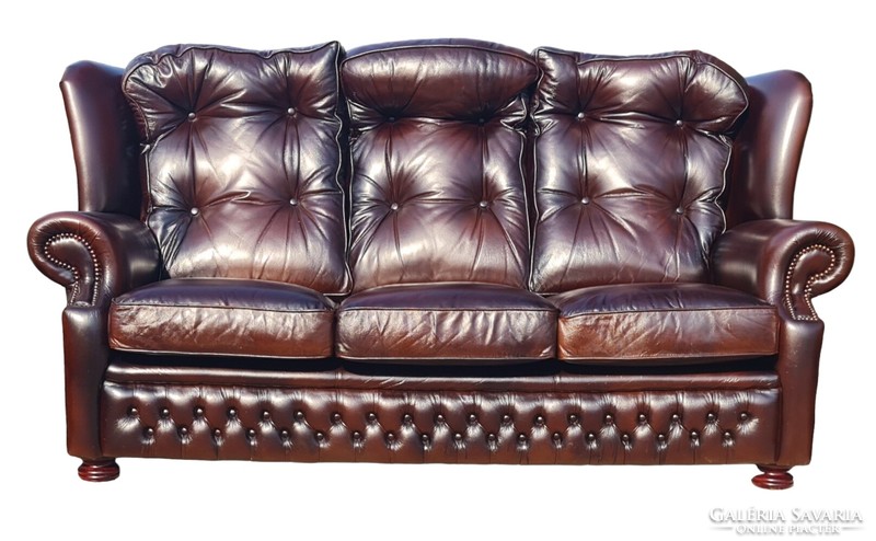 A732 original English chesterfield leather sofa set /springvale/