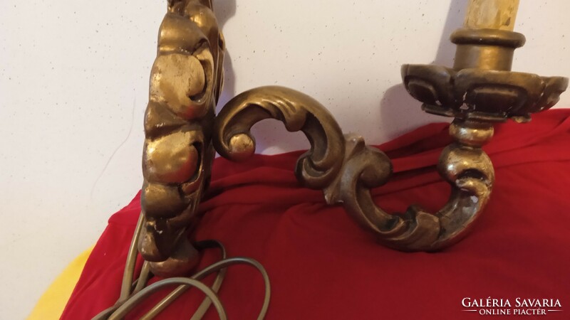 Antique wooden carved wall arm