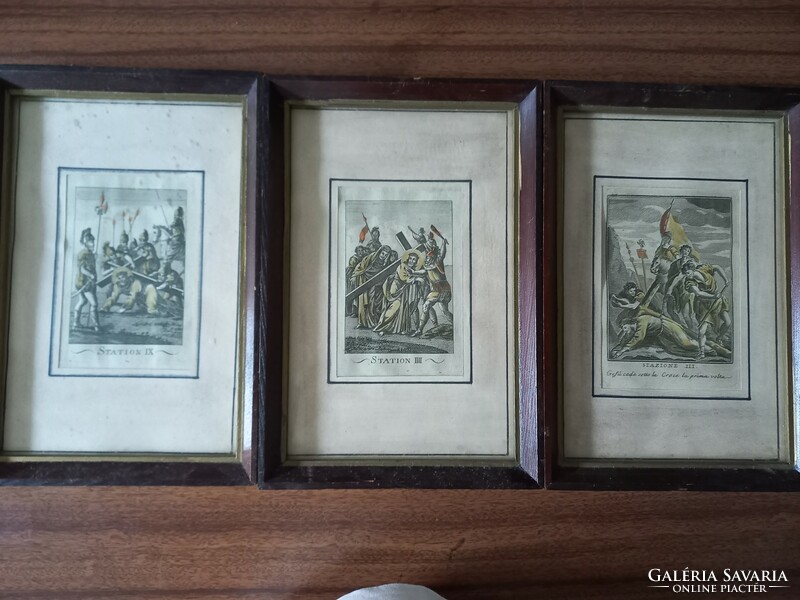 Antique church-themed etchings, 9 pieces, size 17 cmx25 cm.