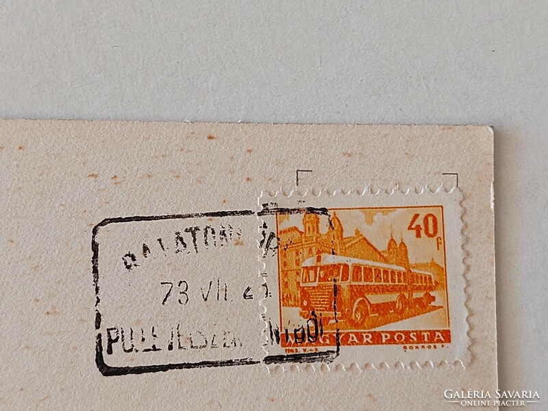 Régi képeslap 1973 Balaton fotó levelezőlap hajók