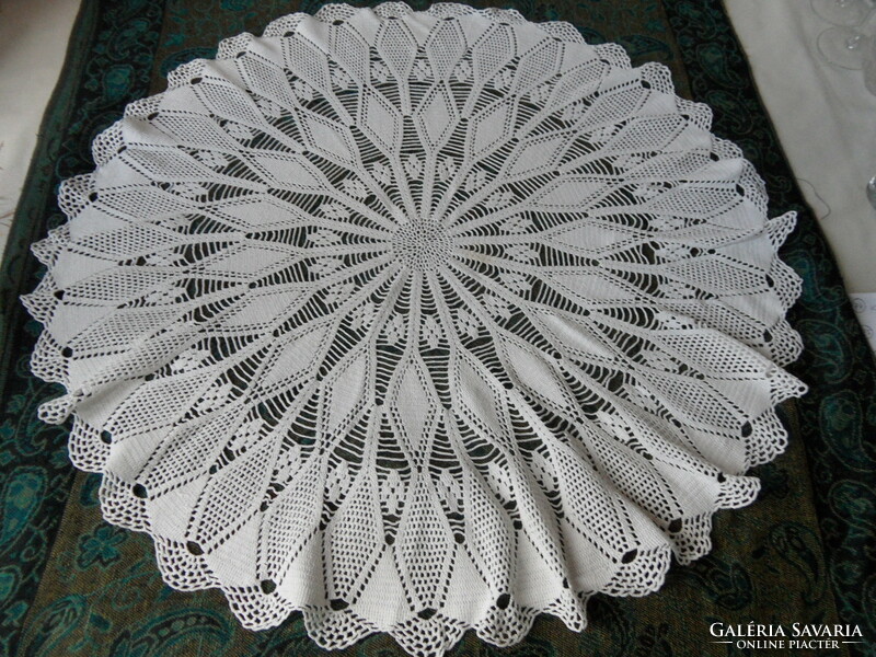 Hand crochet lace tablecloth