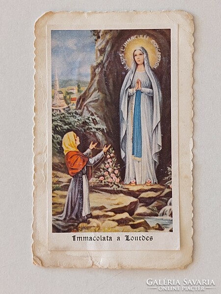 Old religious mini holy image memory card mary