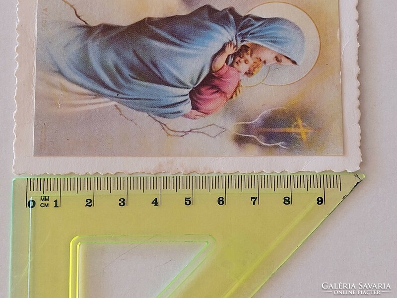 Old religious mini holy image memory card mary