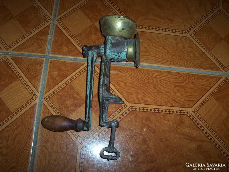 Antique copper funnel poppy grinder