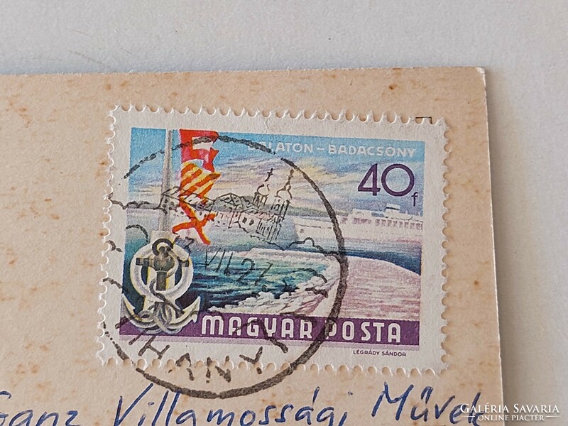 Régi képeslap 1972 fotó levelezőlap Balatonfüred kikötő