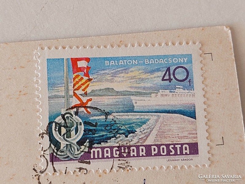 Régi képeslap 1973 Balaton fotó levelezőlap vitorlások csónakok