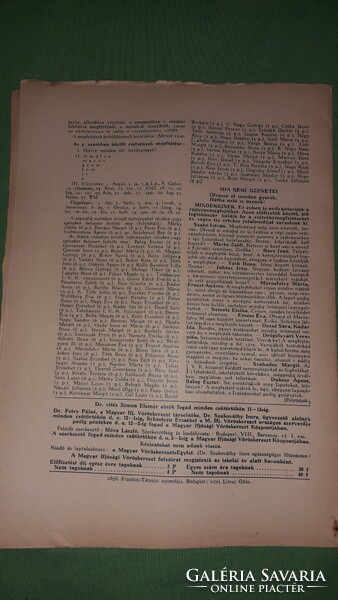 Antik 1942. február MAGYAR IFJÚSÁGI VÖRÖSKERESZT iskolai HAVILAP újság a képek szerint