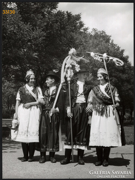Larger size, photo art work by István Szendrő. Heves county, palócs in Atkár folk costume, people