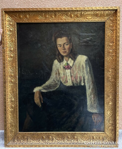 Lajos Tokácsli (1905 - 2000) female portrait iv. /He appeared in the József Koszta museum exhibition/