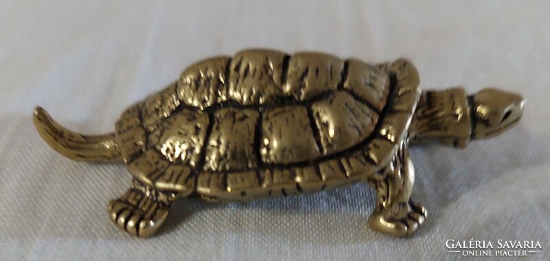 Miniature solid brass turtle
