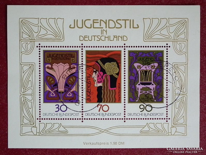 1977. Germany - 75 jahre jugendstil in deutschland - block, stamped (2,- eur)