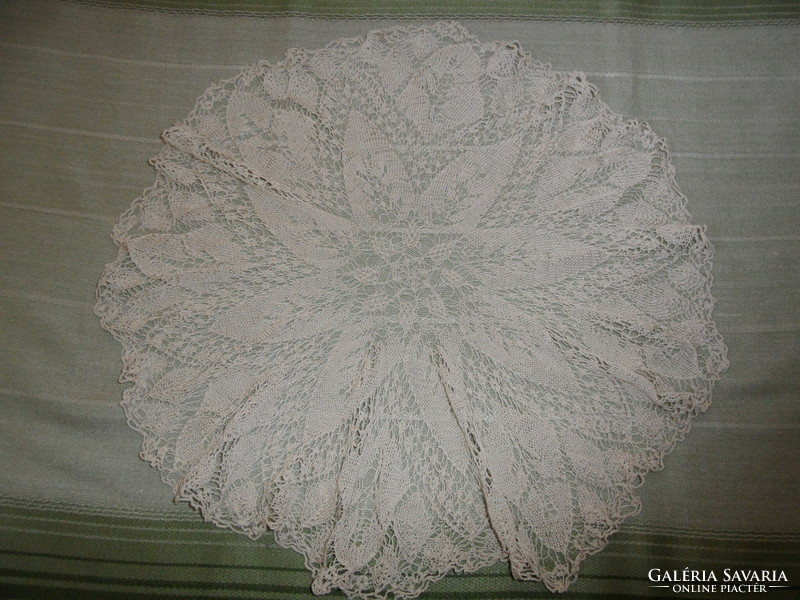 Hand crocheted/knitted lace tablecloth