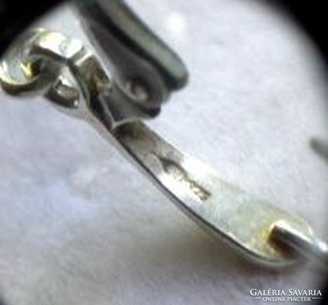 Silver long earrings with French clasp
