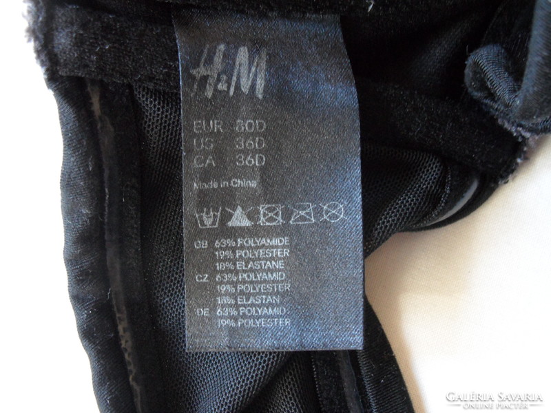 H&M vállpánt nélküli fekete melltartó ( 80/D )