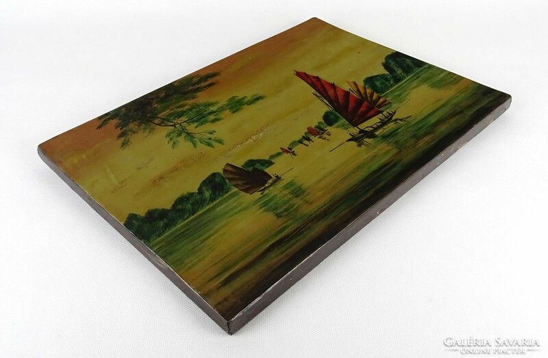 1N915 old painted Vietnamese picture board picture 25 x 35 cm