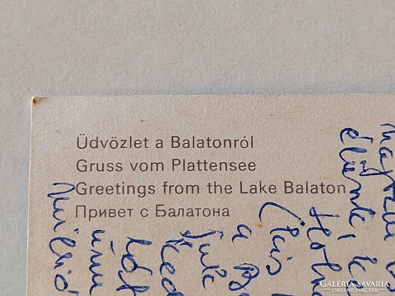 Régi képeslap 1978 Balaton fotó levelezőlap kikötő csónakok