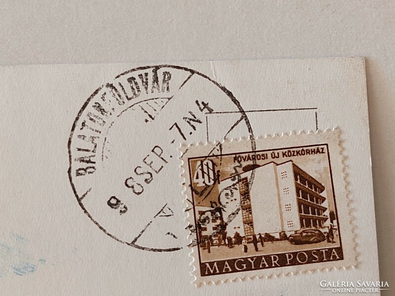 Régi képeslap 1958 Balaton fotó levelezőlap vitorlás