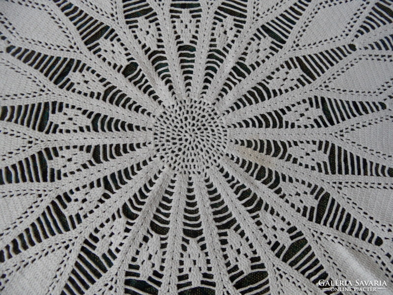 Hand crochet lace tablecloth