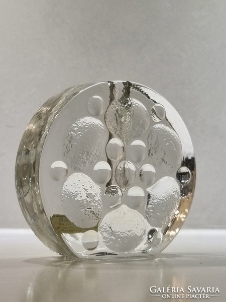 Vintage crystal block vase/single string vase walther glas -'70s