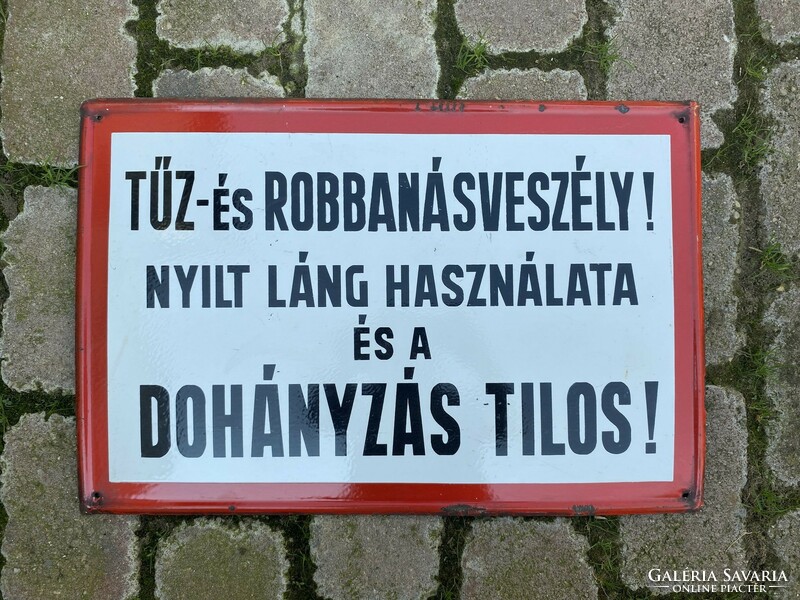 Tűz- és robbanásveszély! 60 cm x 40 xm - zománctábla (zománc tábla)