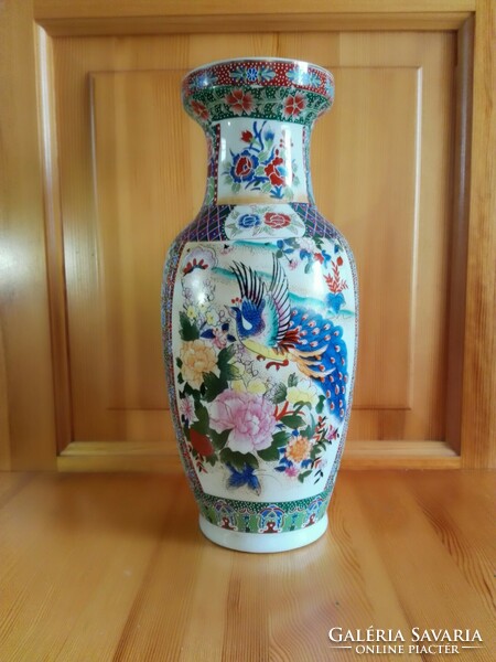 Gyönyörű,régi kézzel festett kínai váza 34x17cm.