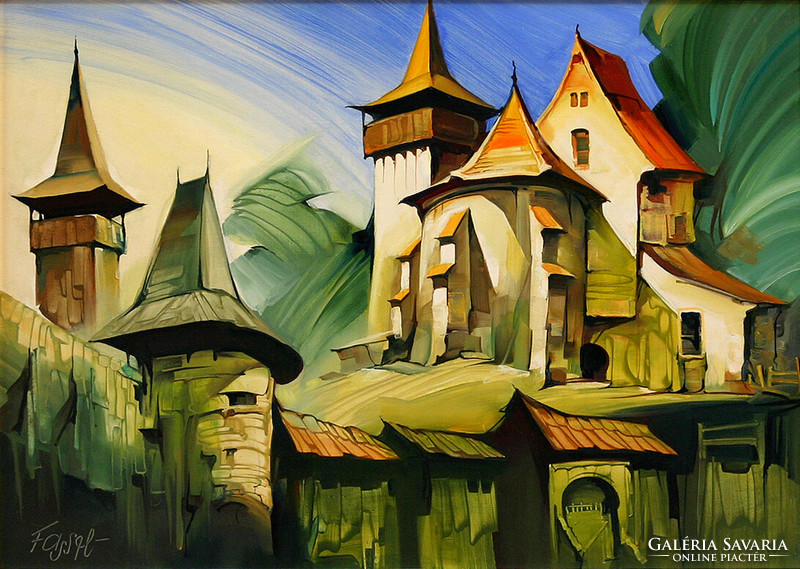 Ferenc Fassel-l'ousa: Reminiscence of Transylvania - with frame 64x84 cm - artwork 50x70 cm - 23/414