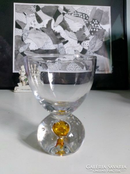 Special sommerso glass with bubbles, 2 colors, 9 cm high
