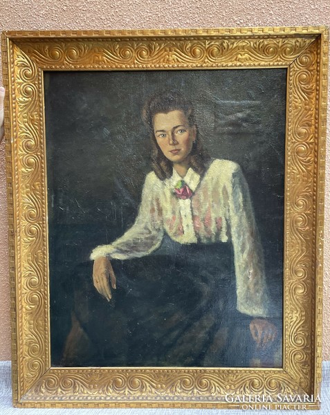 Lajos Tokácsli (1905 - 2000) female portrait iv. /He appeared in the József Koszta museum exhibition/