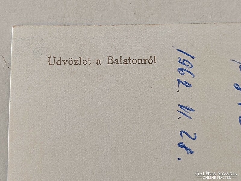 Régi képeslap 1962 Balaton fotó levelezőlap vitorlás