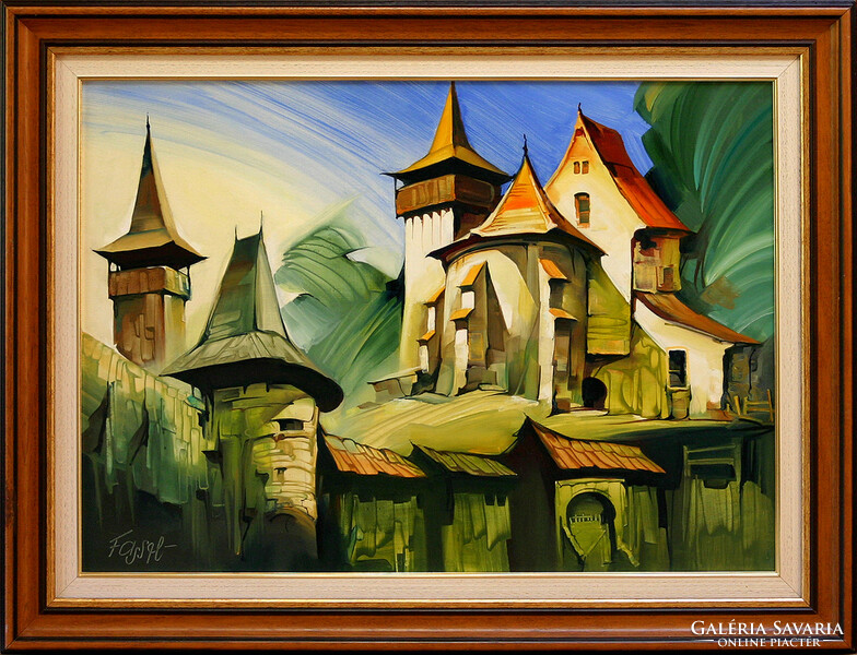 Ferenc Fassel-l'ousa: Reminiscence of Transylvania - with frame 64x84 cm - artwork 50x70 cm - 23/414