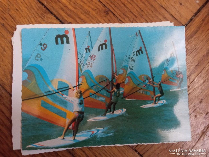Retro Balaton surfer/sailing postcard collection 5 pcs