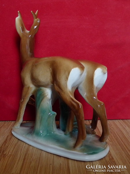 Porcelain deer with a small defect, 15 cm