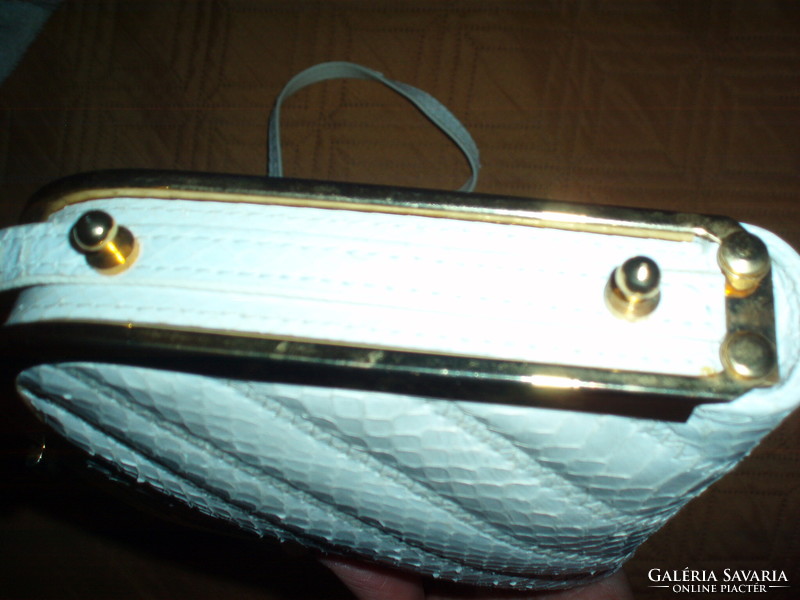 Vintage small white snakeskin shoulder bag