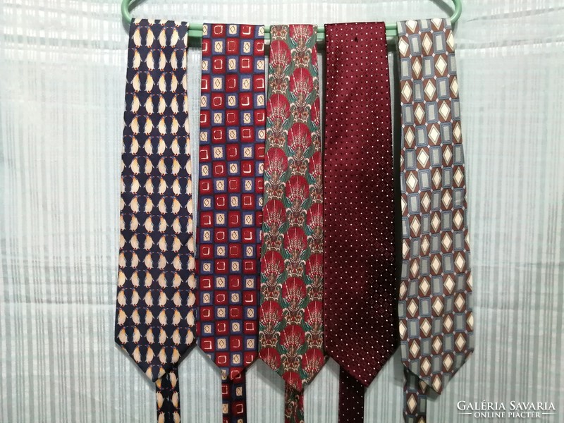 5 darabos 100% Silk, valódi selyem nyakkendő csomag