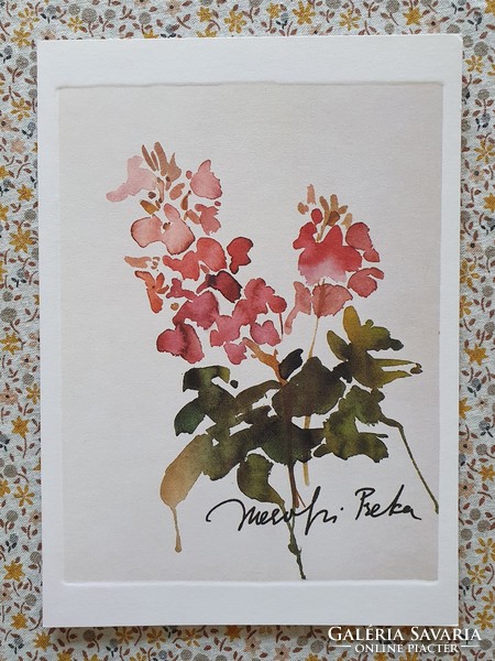Unicef képeslap üdvözlőlap üdvözlőkártya postatiszta virág minta