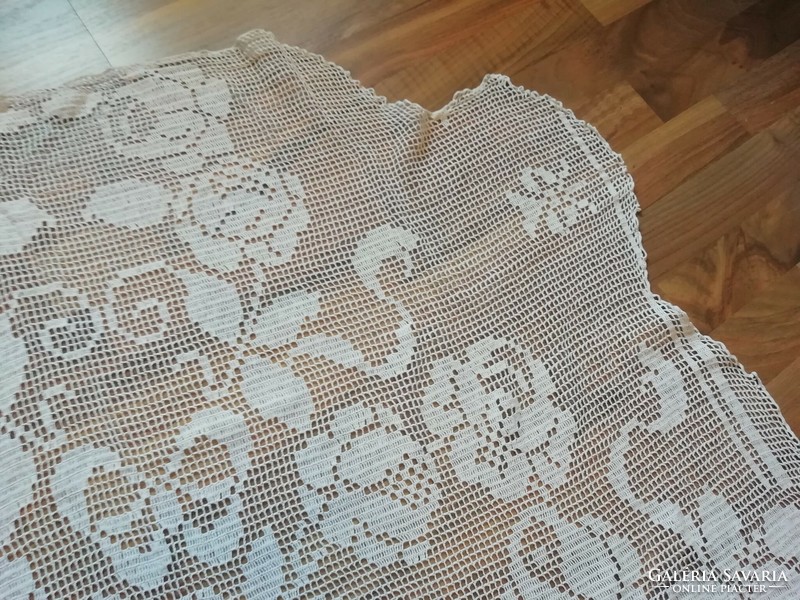 Old hand crocheted tablecloth