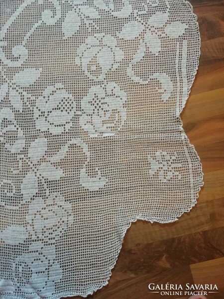 Old hand crocheted tablecloth