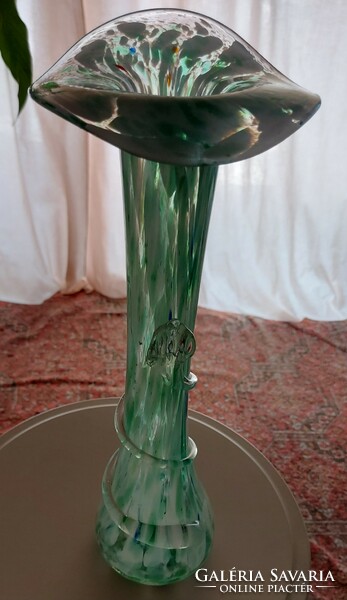 Old glass vase 41 cm high